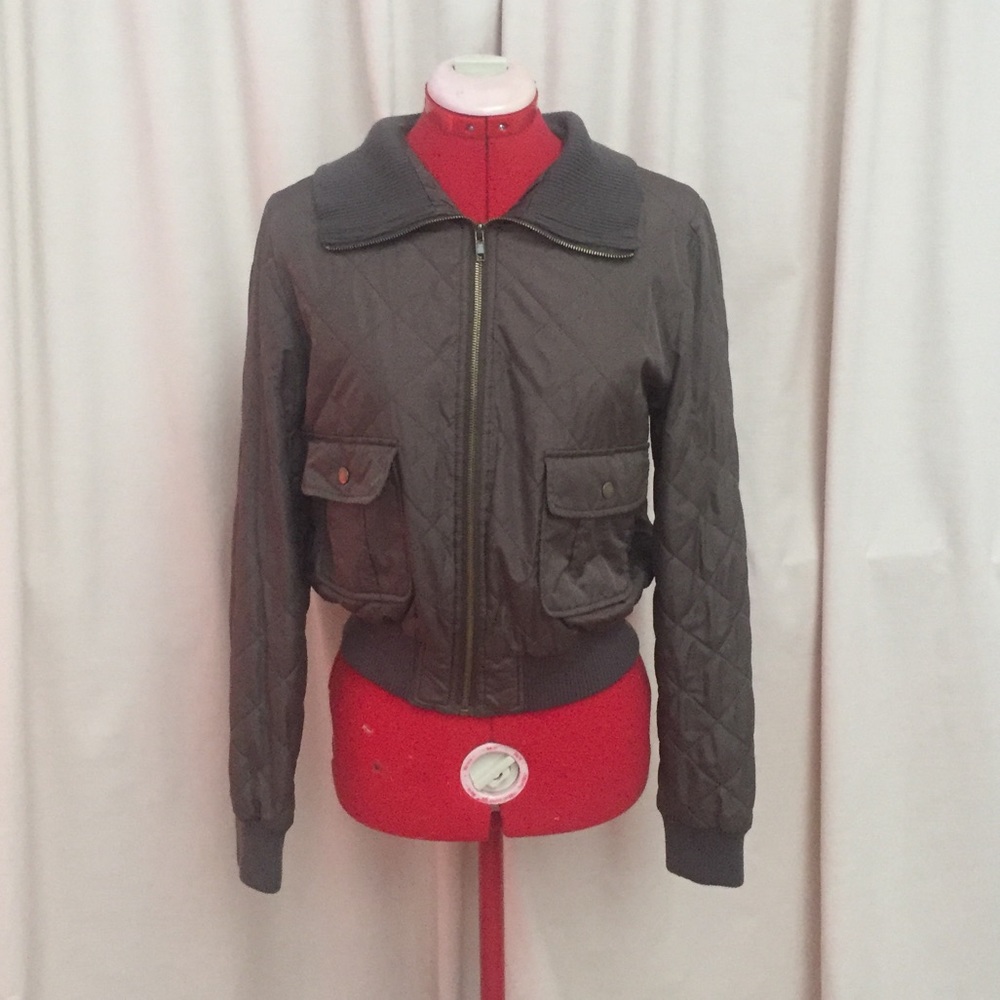 Vintage forest green bomber jacket